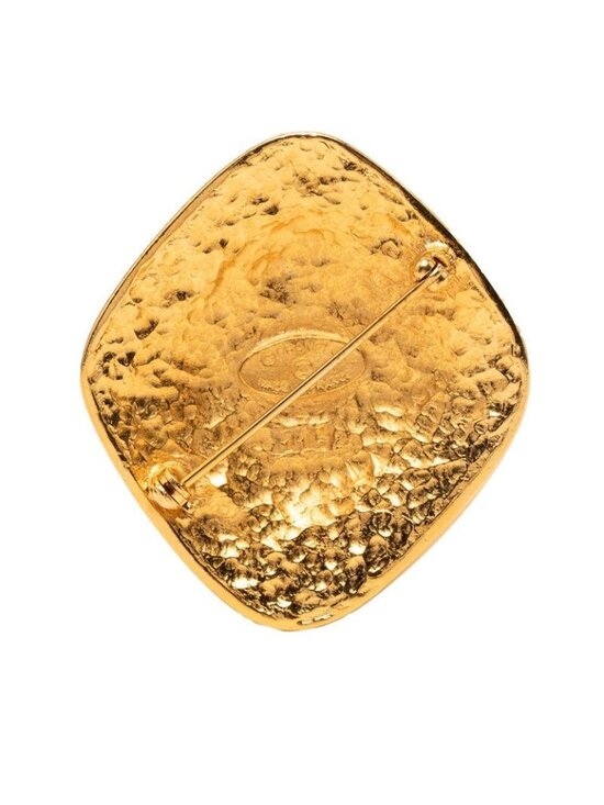 Buy Chanel CC Quilted Brooch Gold Plated | Maxuria Chanel CC Logo Vintage Brooch Gold Plated